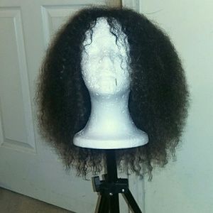 Human hair Kinky curly silk part wig